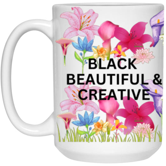 BLACK BEAUTIFUL & CREATIVE  15oz. Mug