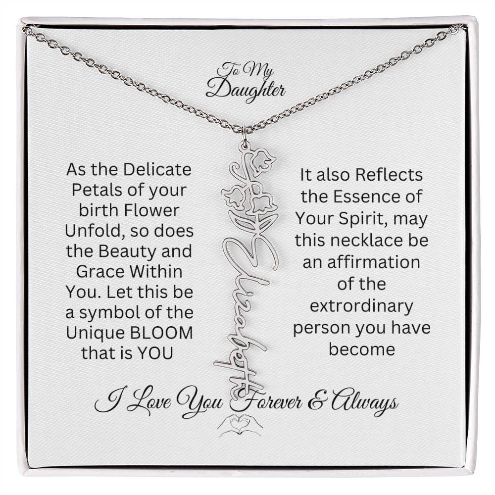 BIRTH FLOWER NECKLACE FOR YOUR DAUGHTER